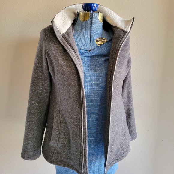 Heavy Gray Hooded Zip Up Sweatshirt/Sweater - Picture 1 of 3